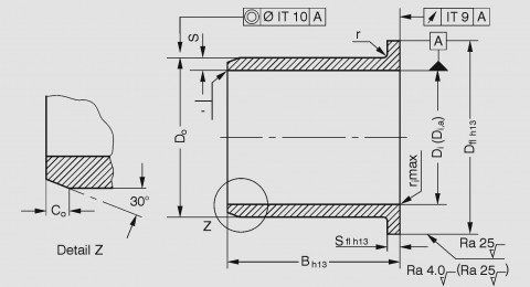 GGB's Engineered Plastic Flange Bearing Tolerances